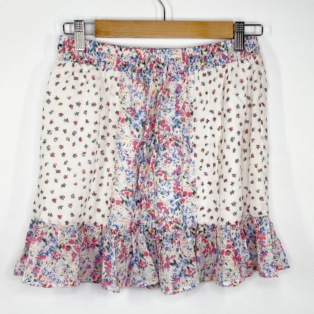 Auguste the Label Floral Patchwork Mini Skirt Sz 4 Dainty Cottage Feminine